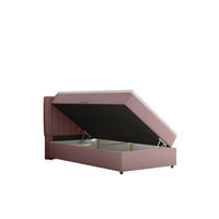 BOXBETT Everest 100 x 200 cm Einzelbett mit hochwertiger Bonell-Matratze und Topper - Rosa, Holz (100/200cm) - Panda Möbel