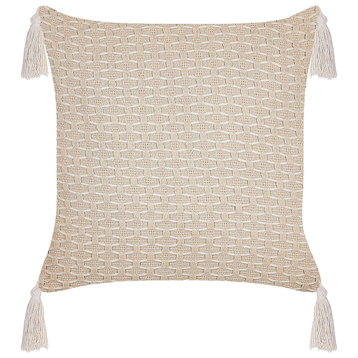 DEKOKISSEN 2er-Set Hellbeige 42/42 cm Hakone - Beige, Textil (42/42cm) - Beliani