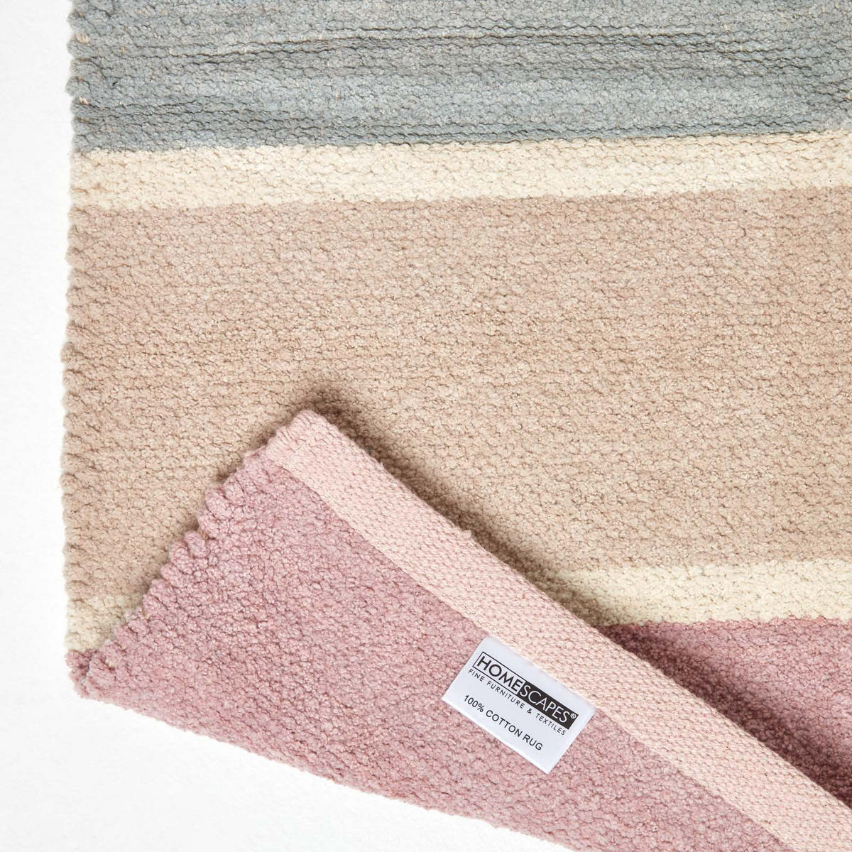 HANDWEBTEPPICH Chenille gestreift 90/150 cm - Multicolor, Textil (90/150cm) - Homescapes