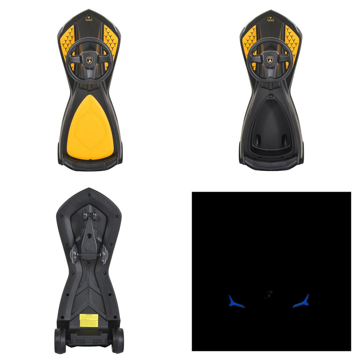 RUTSCHER Lamborghini Swing Car schwarz Car Musikfunktion Lichter bis 110kg - Schwarz, Kunststoff (78/32/36cm) - Moni