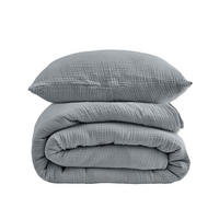 BETTWÄSCHE-SET Musselin 200x220 cm Rauchgrau 3-teilig - Grau, Textil (200/220cm)
