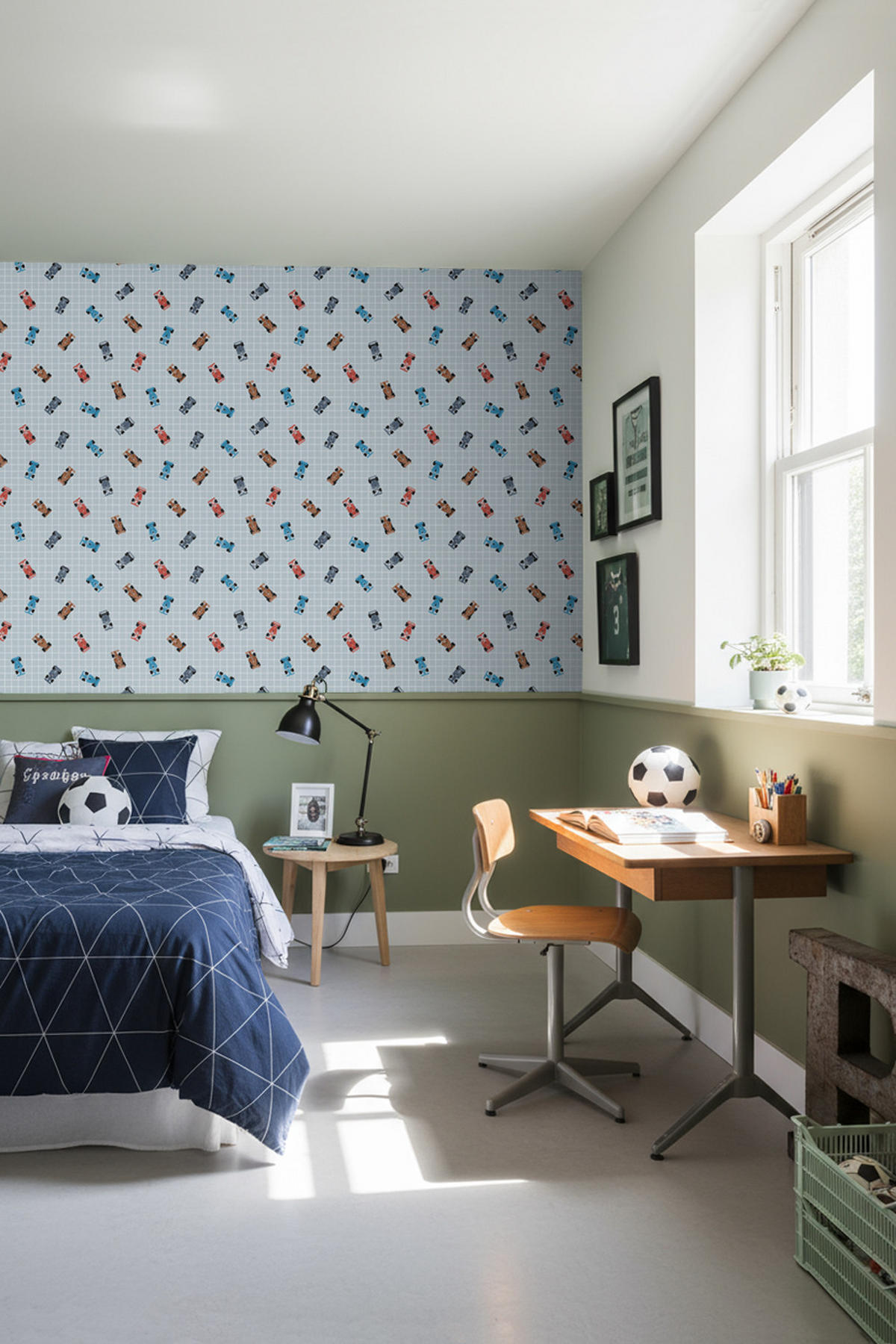 TAPETE Rennwagen 50 x 900 cm - Blau, Papier (50/0.1cm) - ESTAhome