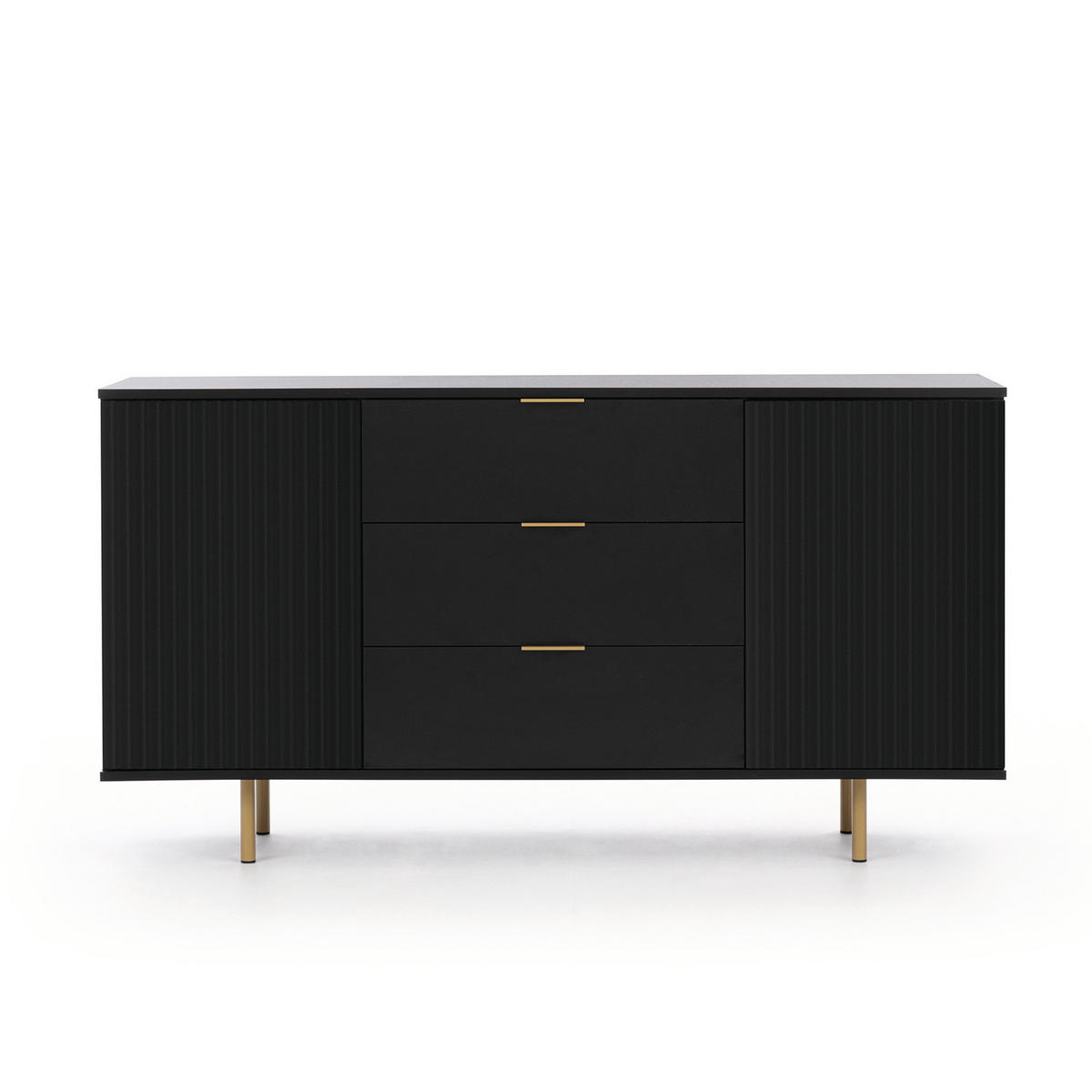 SIDEBOARD Bianco Schwarz - Schwarz, Holzwerkstoff (150/80/41cm) - Bettso