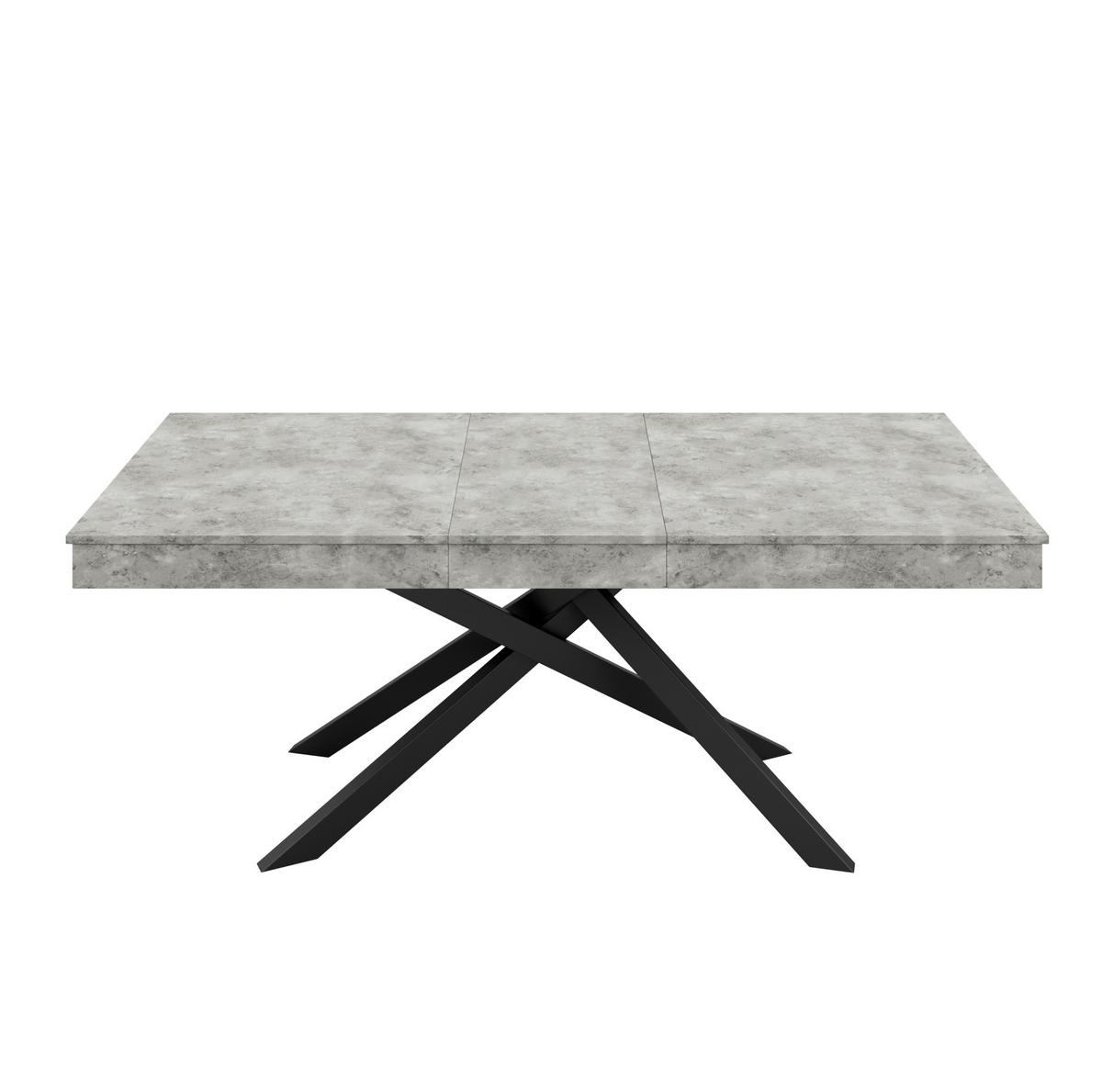 AUSZIEHTISCH 140/80 cm in Grau mit MDF-Platte und Kreuzgestell für 6–8 Personen - Grau, Holzwerkstoff (180/80/76cm) - BEAOK