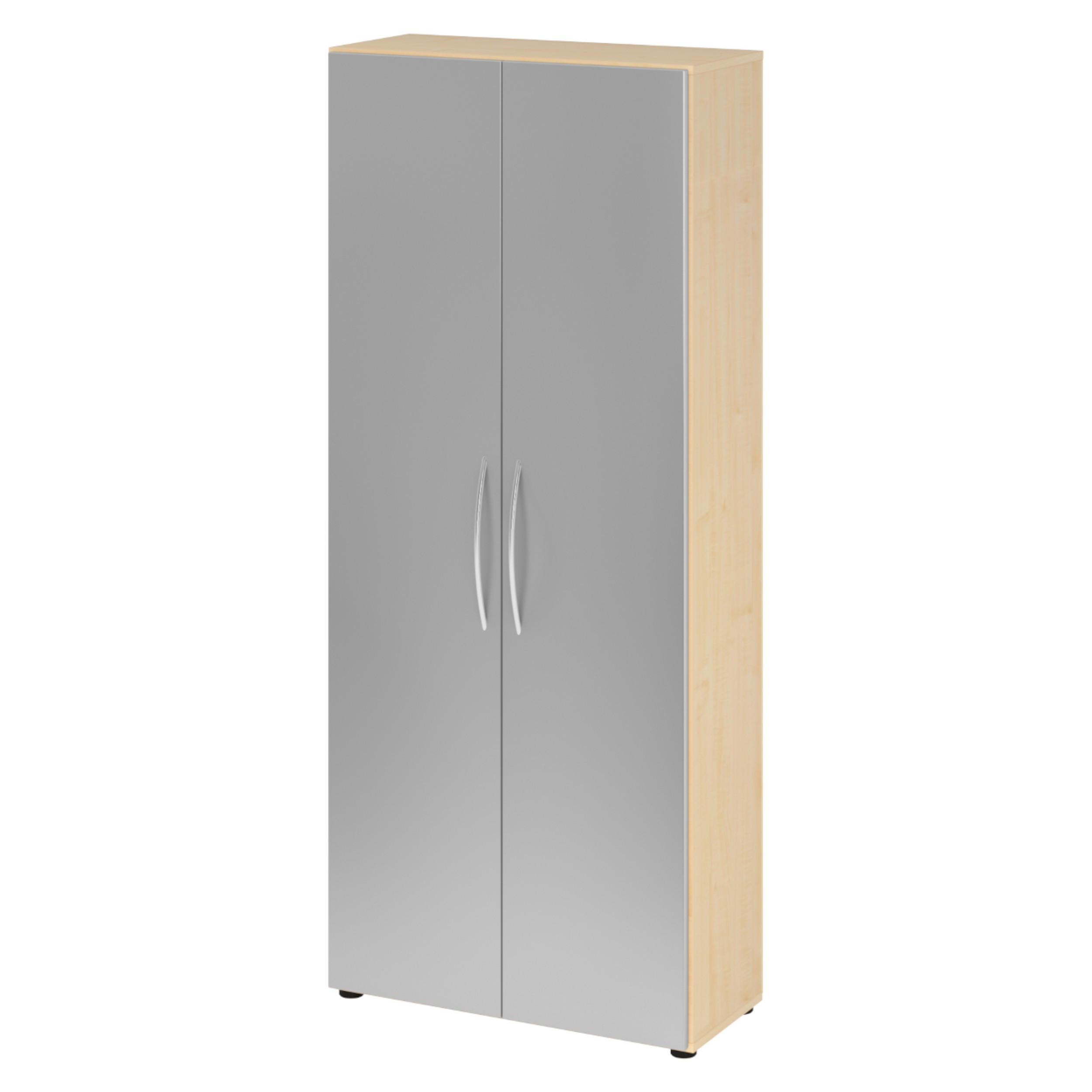 AKTENSCHRANK - 5 Ordnerhöhen 35/80/188 cm in Ahornfarben/Silberfarben - Silberfarben/Ahornfarben, Holzwerkstoff (80/188/35cm) - bümö