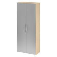 AKTENSCHRANK - 5 Ordnerhöhen 35/80/188 cm in Ahornfarben/Silberfarben - Silberfarben/Ahornfarben, Holzwerkstoff (80/188/35cm) - bümö