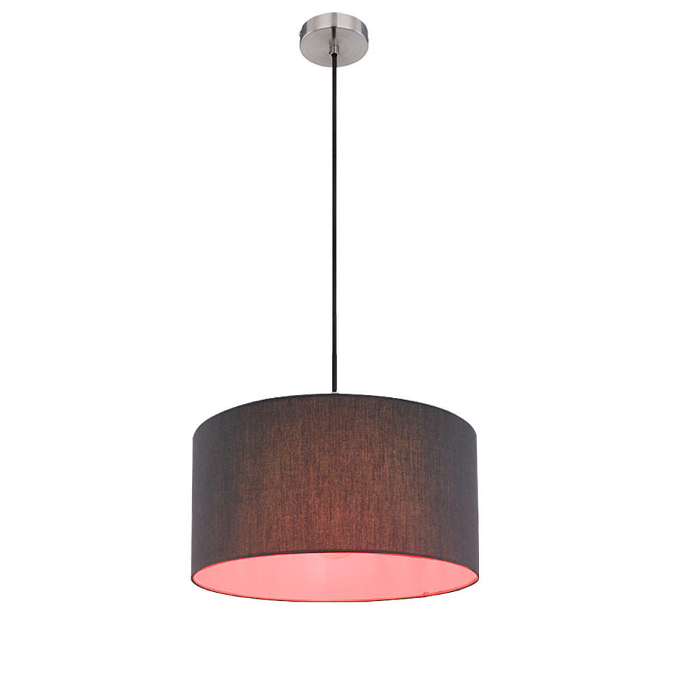 LED HÄNGELEUCHTE Textil Anthrazit Silber - Anthrazit, Metall (40/40/140cm) - Globo Lighting