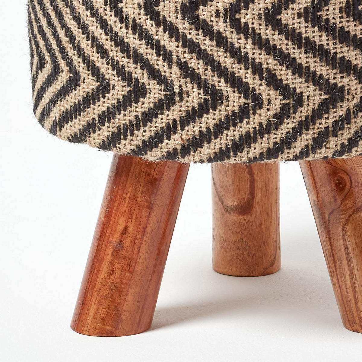 DREIBEIN-HOCKER Jute gemustert, 32/32/42 cm - Schwarz, Textil (32/42/32cm) - Homescapes