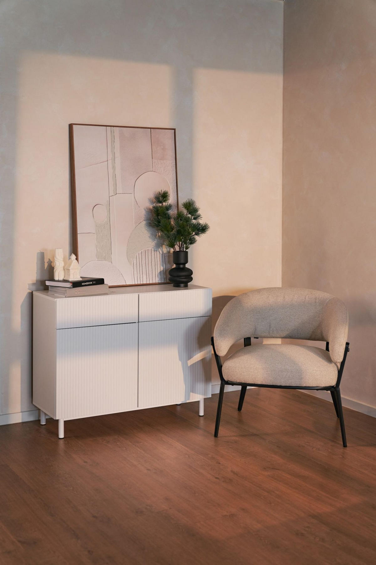 SIDEBOARD Veldio New Greige 100 cm - Taupe, Holzwerkstoff/Metall (99.8/80/38cm) - Selsey