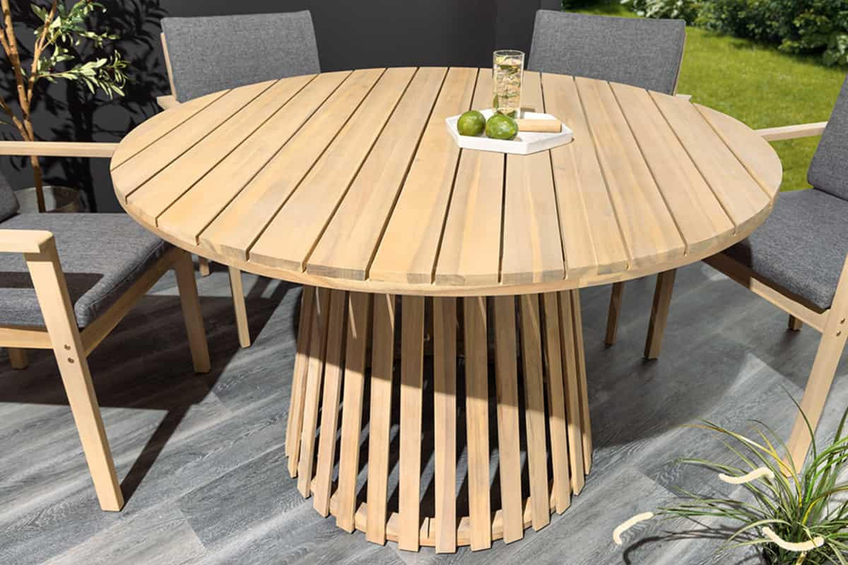 GARTENTISCH KOPENHAGEN rund Akazie Natur 120cm - Braun, Holz (120/120/75cm) - riess-ambiente