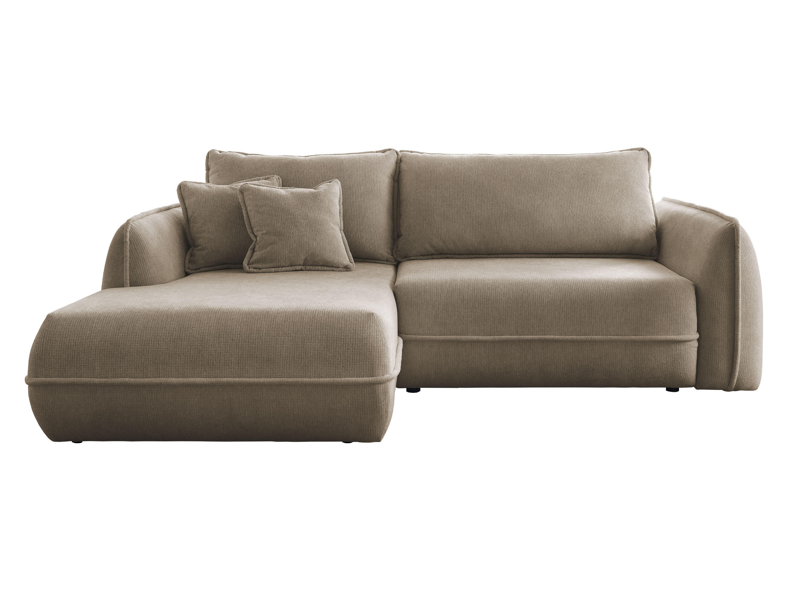 ECKSOFA Moho, Seite: Links - Hellbraun/Schwarz, Holz/Kunststoff (254/162cm) - MIRJAN24