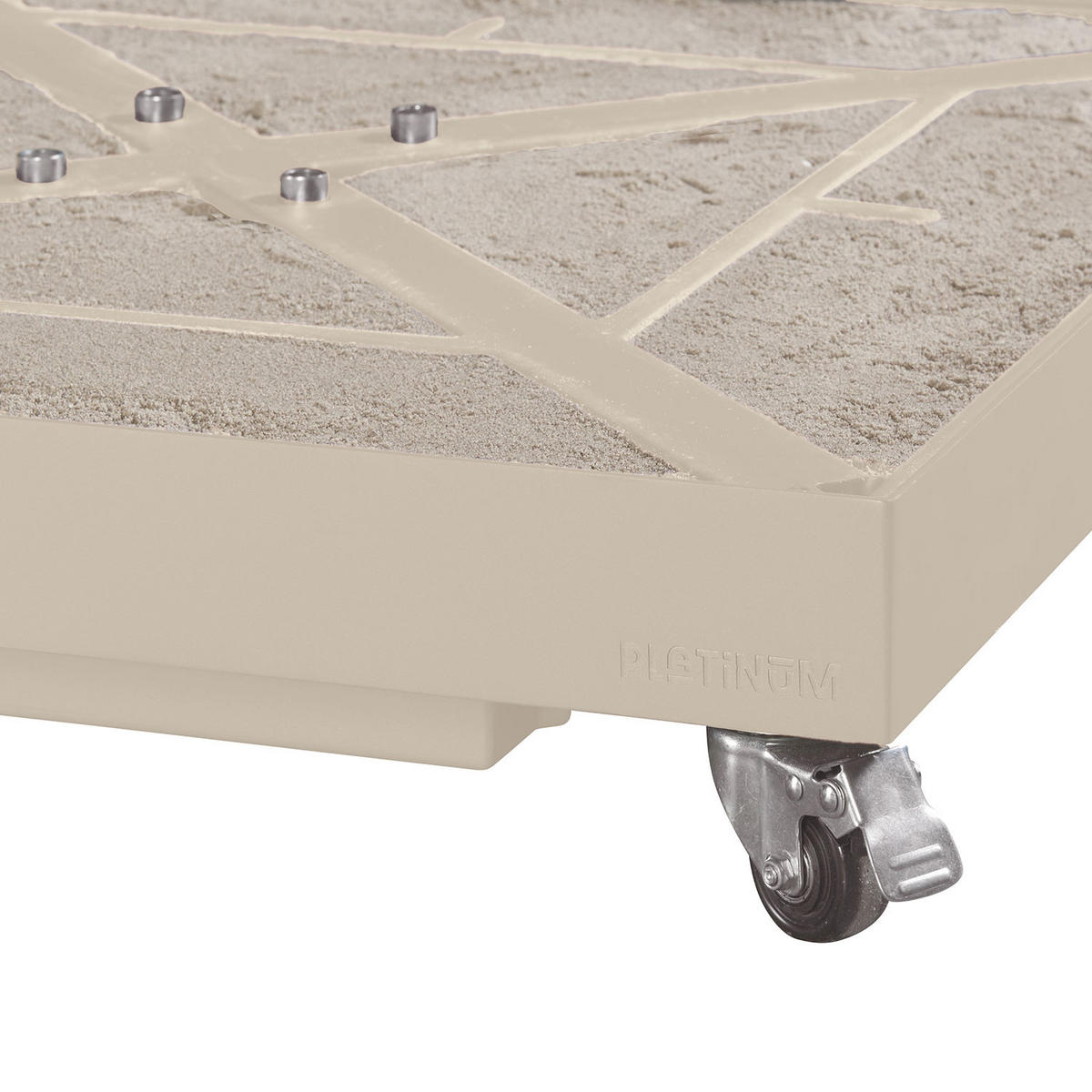 SCHIRMSTÄNDER Sonnenschirmständer Ceramic mit Sand befüllbar 90 kg - Creme, Metall (81/81cm) - Platinum
