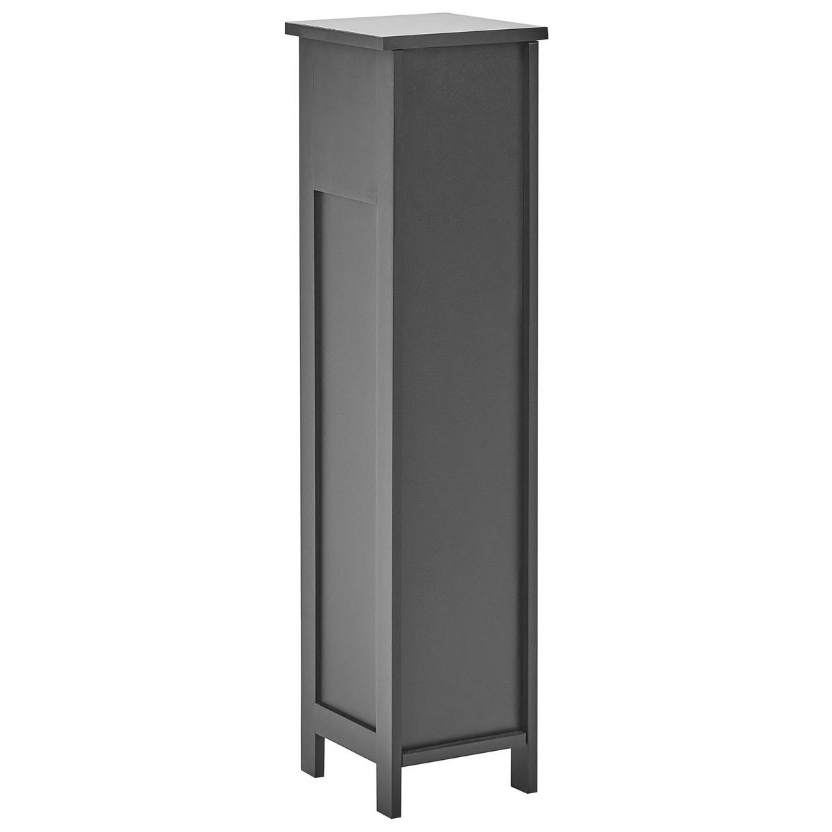 DULAP PENTRU HÂRTIE IGIENICĂ bambus negru Olathe - negru, lemn (18/72/17cm) - Beliani