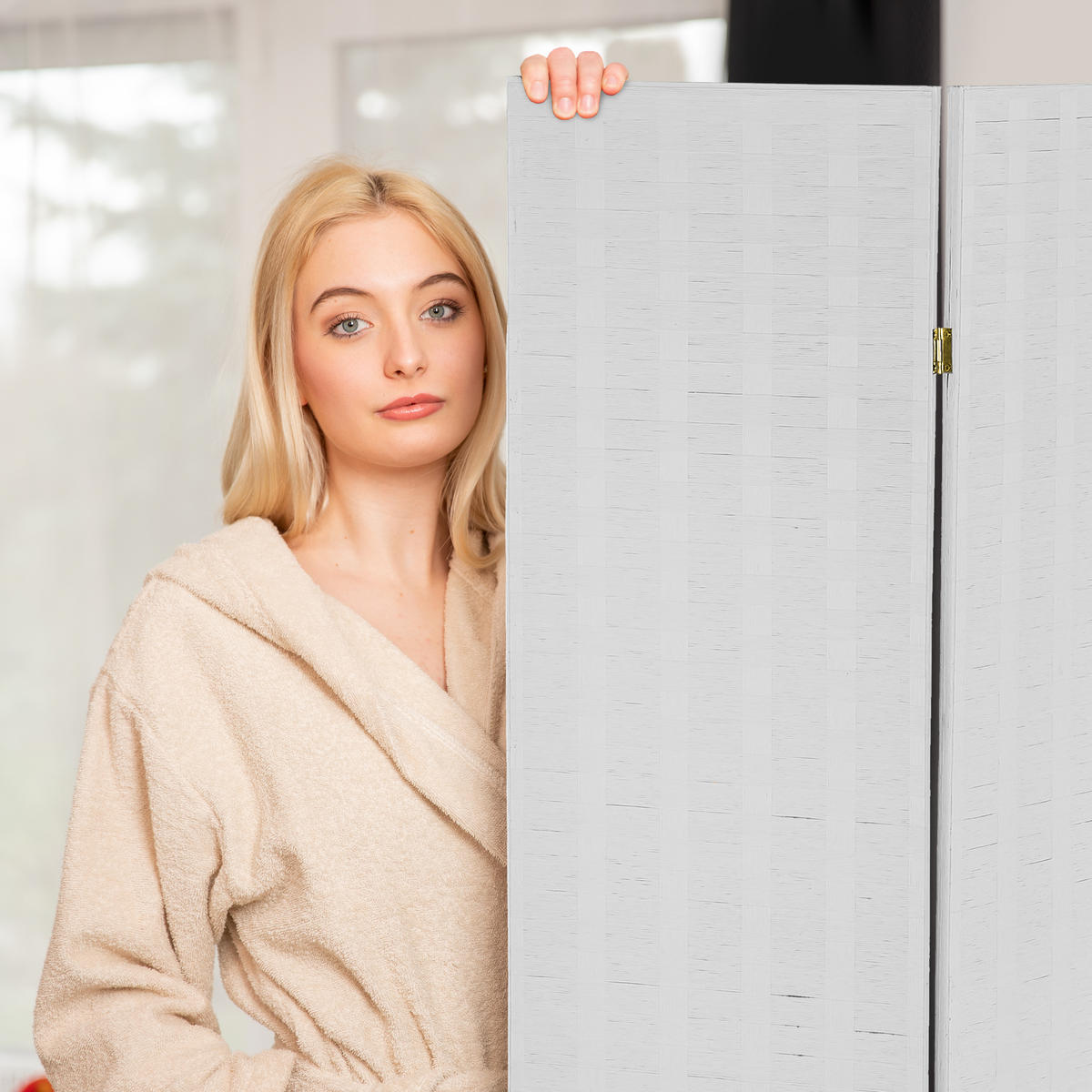 PARAVENT - Braun, Holz/Papier (320/170/2cm) - Relaxdays