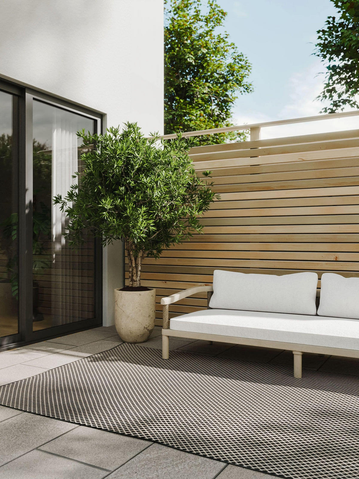 OUTDOORTEPPICH Lou Schwarz 240x350 cm - Schwarz, Kunststoff (240/350cm) - benuta