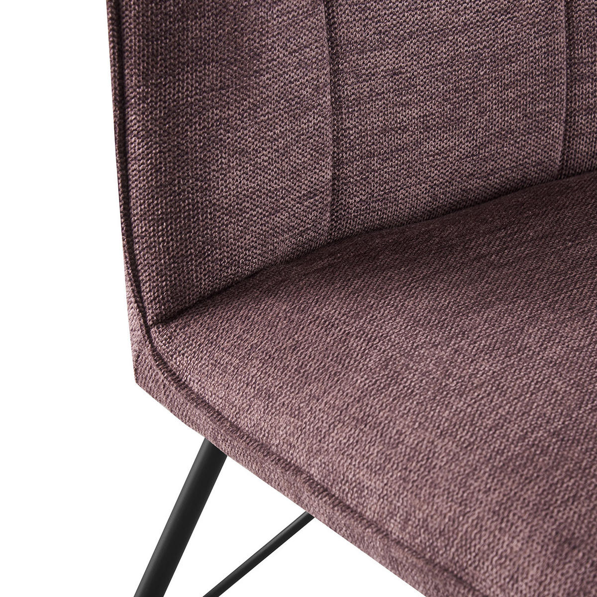 STUHL NELE Merlot 2 Stück - Rot, Textil/Metall (46/85/60cm) - B&D Home