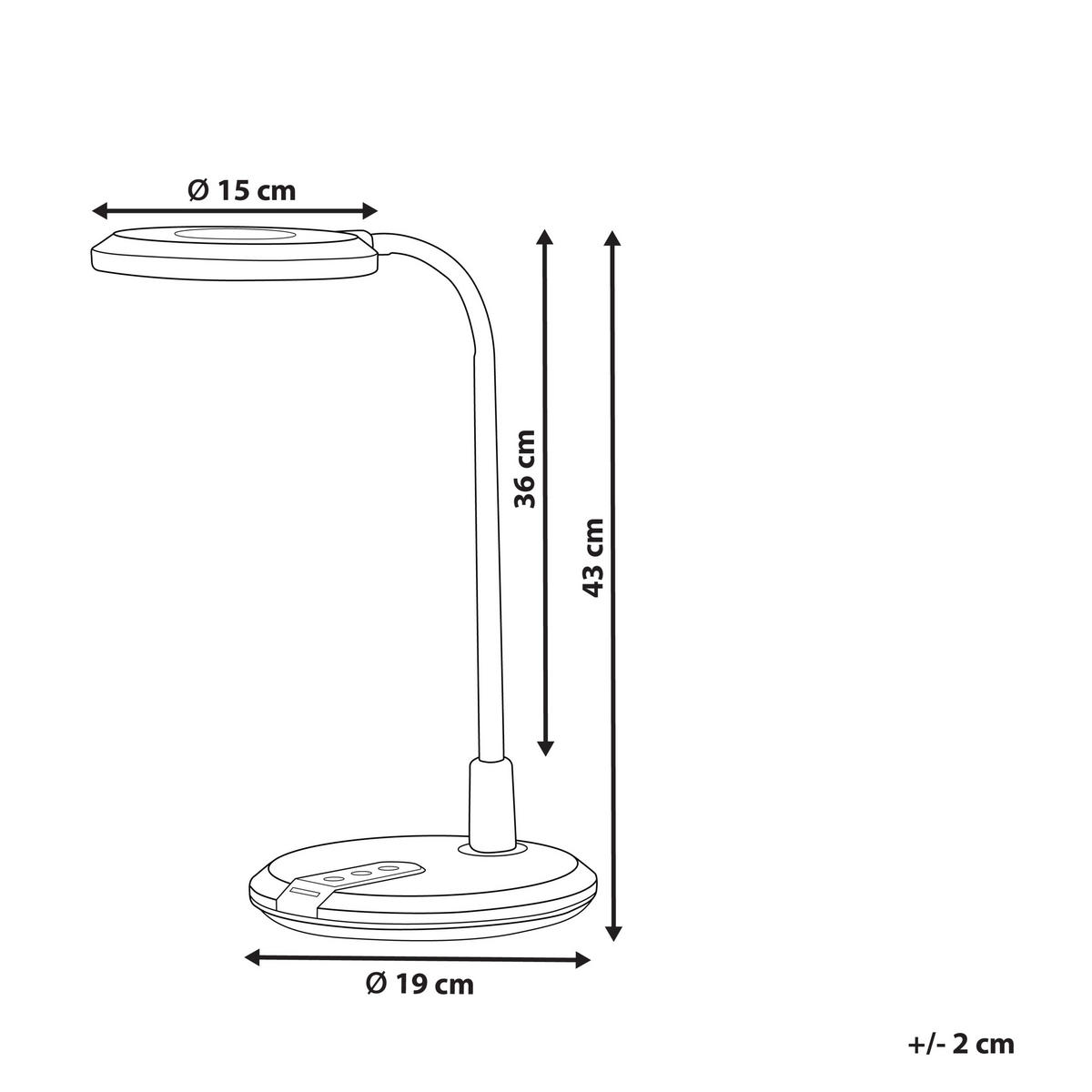SCHREIBTISCHLAMPE Columba 19/19/43 cm - Schwarz, Kunststoff (19/19/43cm) - Beliani