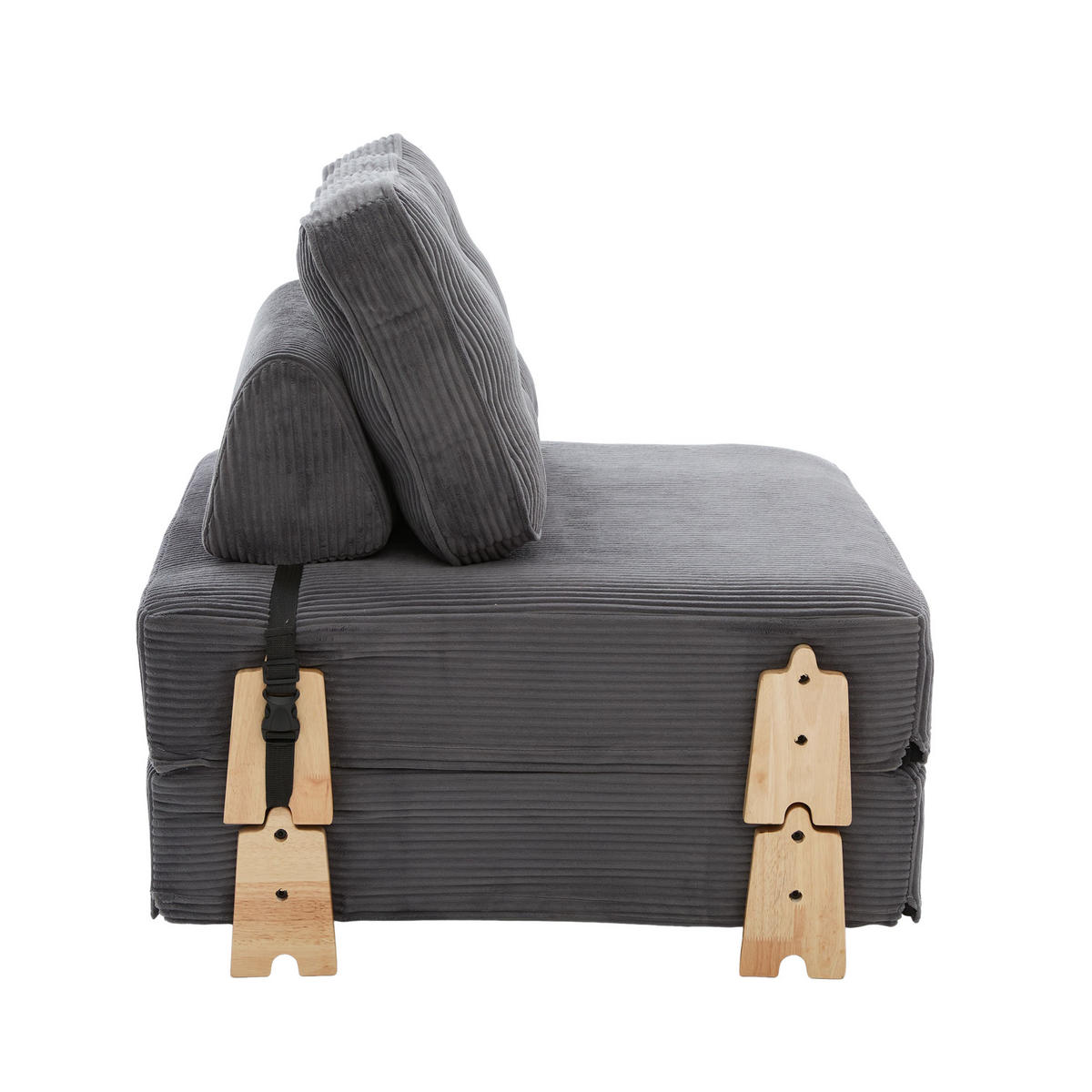 SCHLAFSESSEL ausklappbar mit Holzgestell, DE-42596, Grau - Dunkelgrau, Holzwerkstoff (90/84/86cm) - ComfortXL