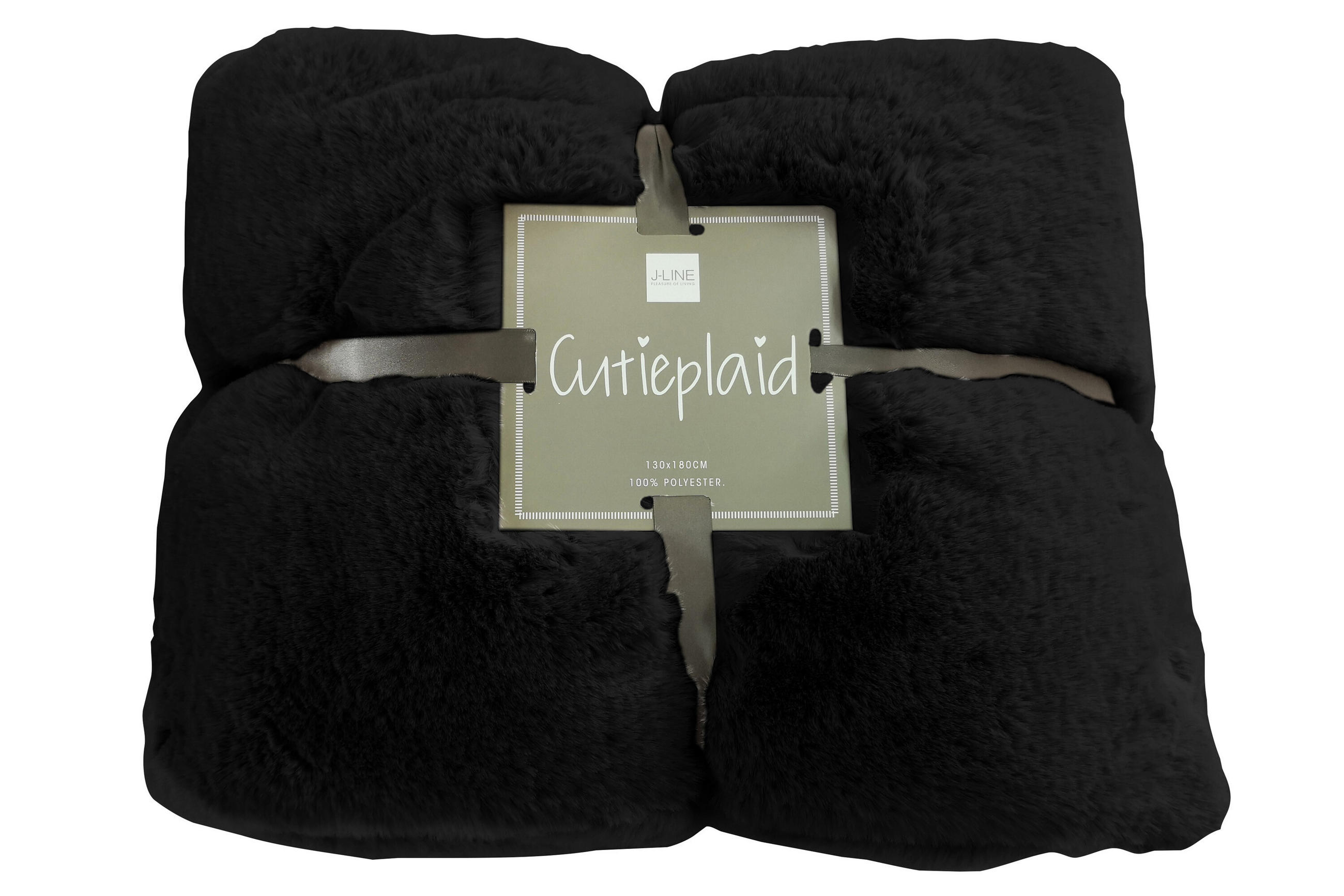 PLAID CUTIE - Plüsch - Schwarz - 180/130/3 cm - Schwarz, Textil (130/180cm) - J-Line