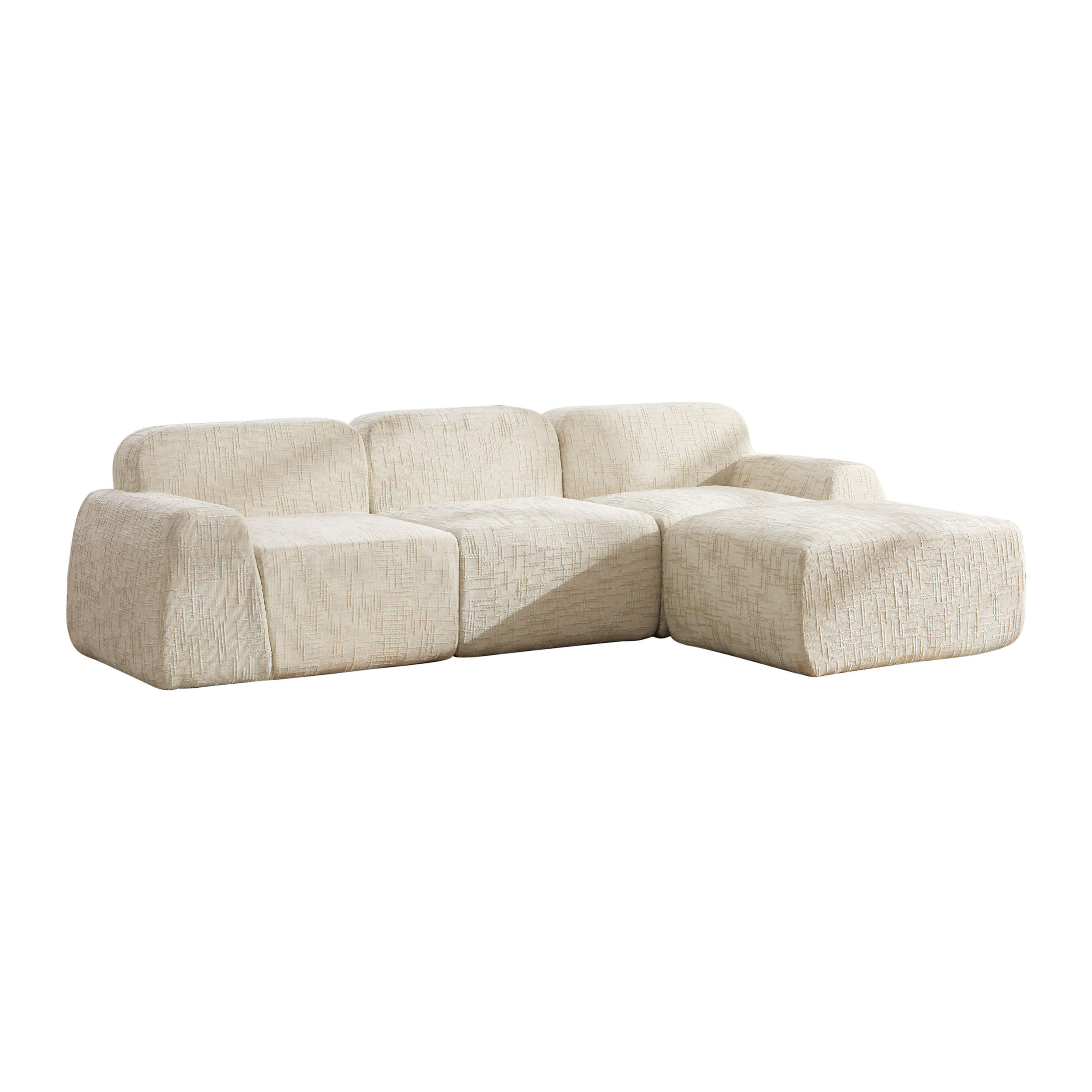 ECKSOFA Chenille Beige - Beige, Textil (269.5/182.5cm) - WISHDOR