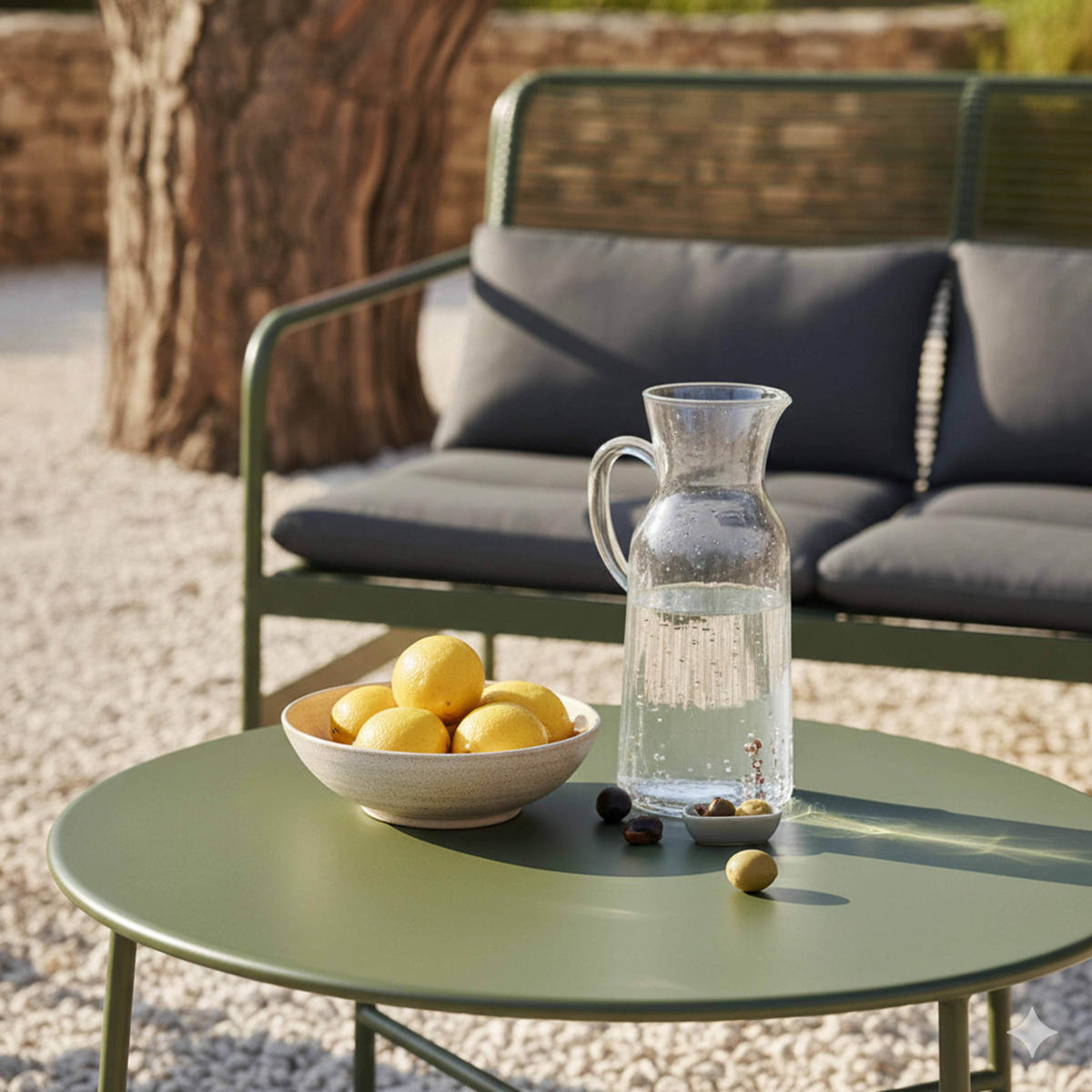 GARTENMÖBEL 4-Sitzer, Grün - Grün, Textil - Oviala