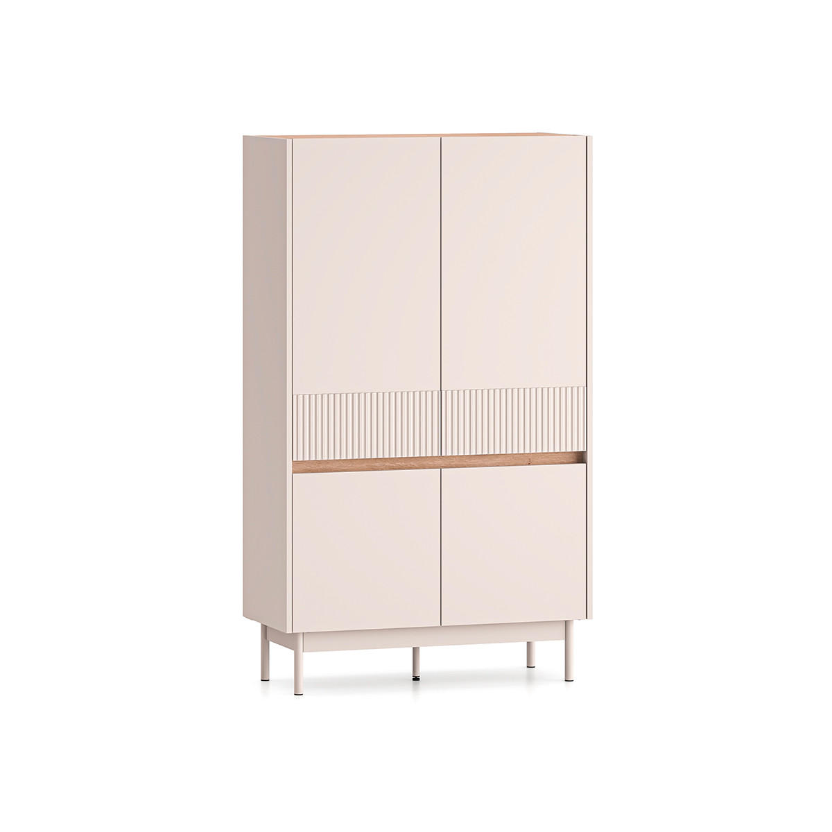 SIDEBOARD Connie Kaschmir und Holz - Beige, Holzwerkstoff (91.9/155.8/40cm) - Petits-meubles