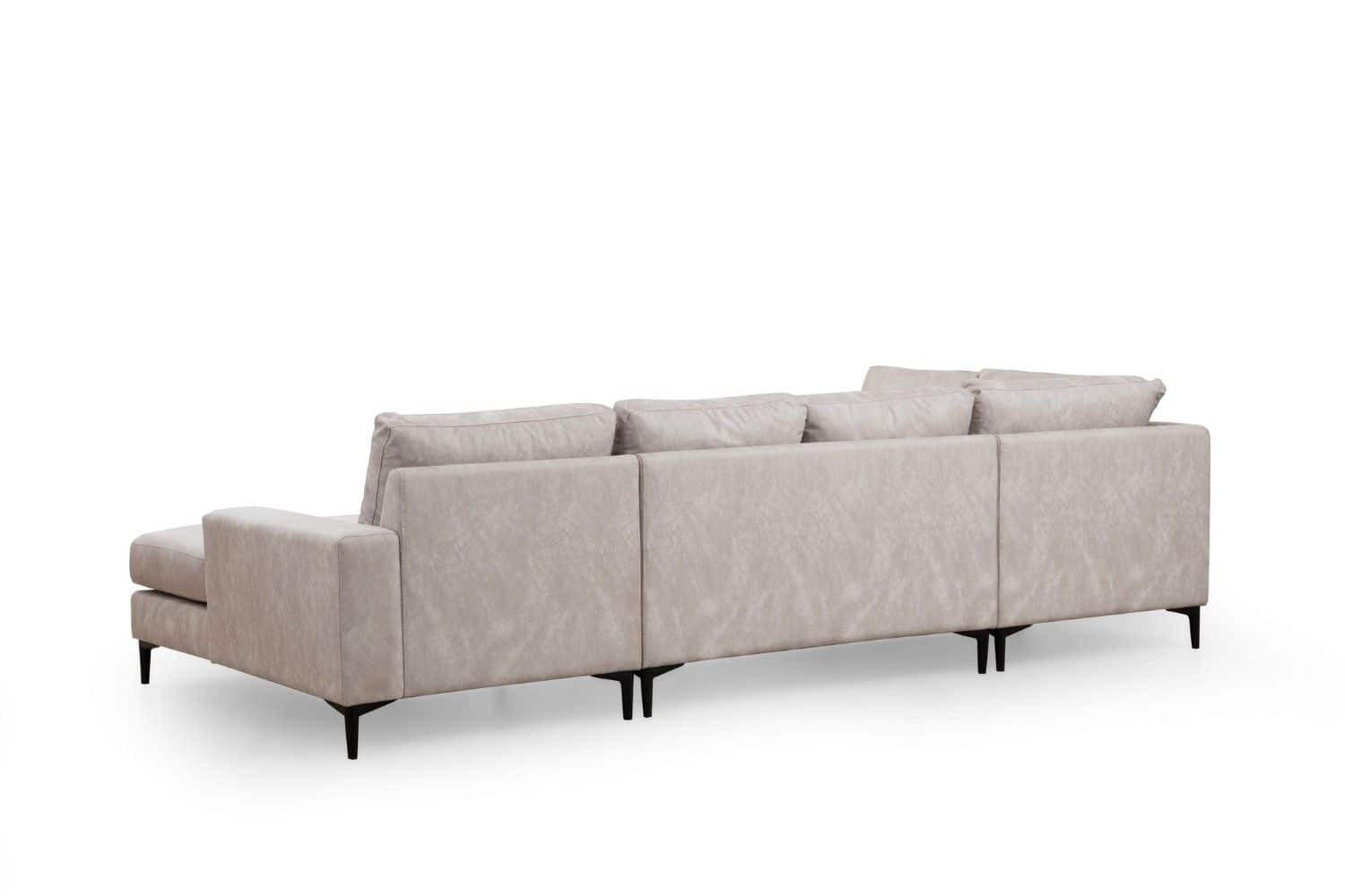 WOHNLANDSCHAFT mit großzügiger Sitzfläche für die ganze Familie - Beige/Schwarz, Holzwerkstoff/Kunststoff (314/90/200cm) - myHomelando