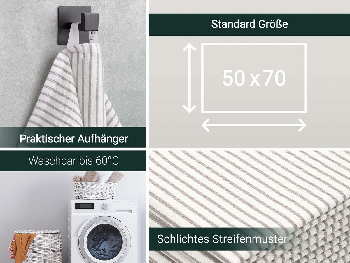 GESCHIRRTÜCHER, 5er-Set, 100% Baumwolle - Beige, Textil (50/70cm) - Zollner