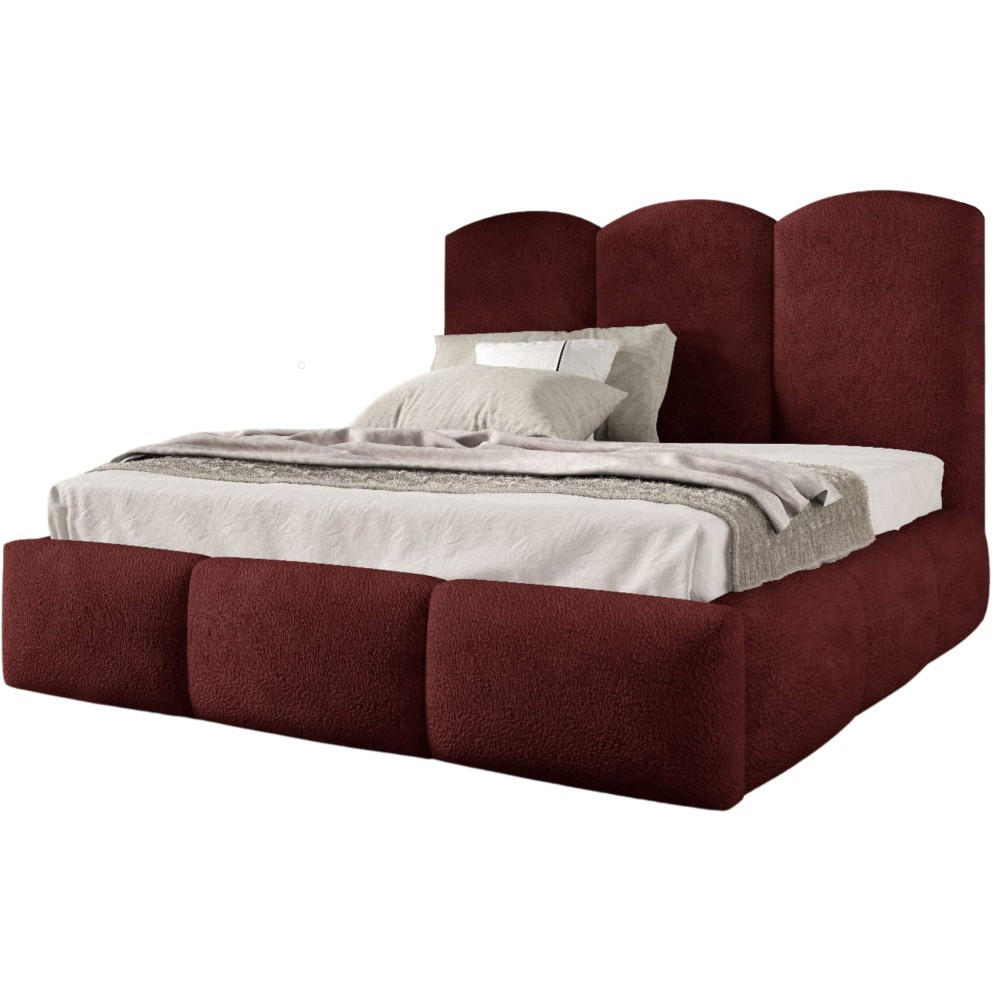 Beautysofa Polsterbett Dunkelrot 120x200 cm
