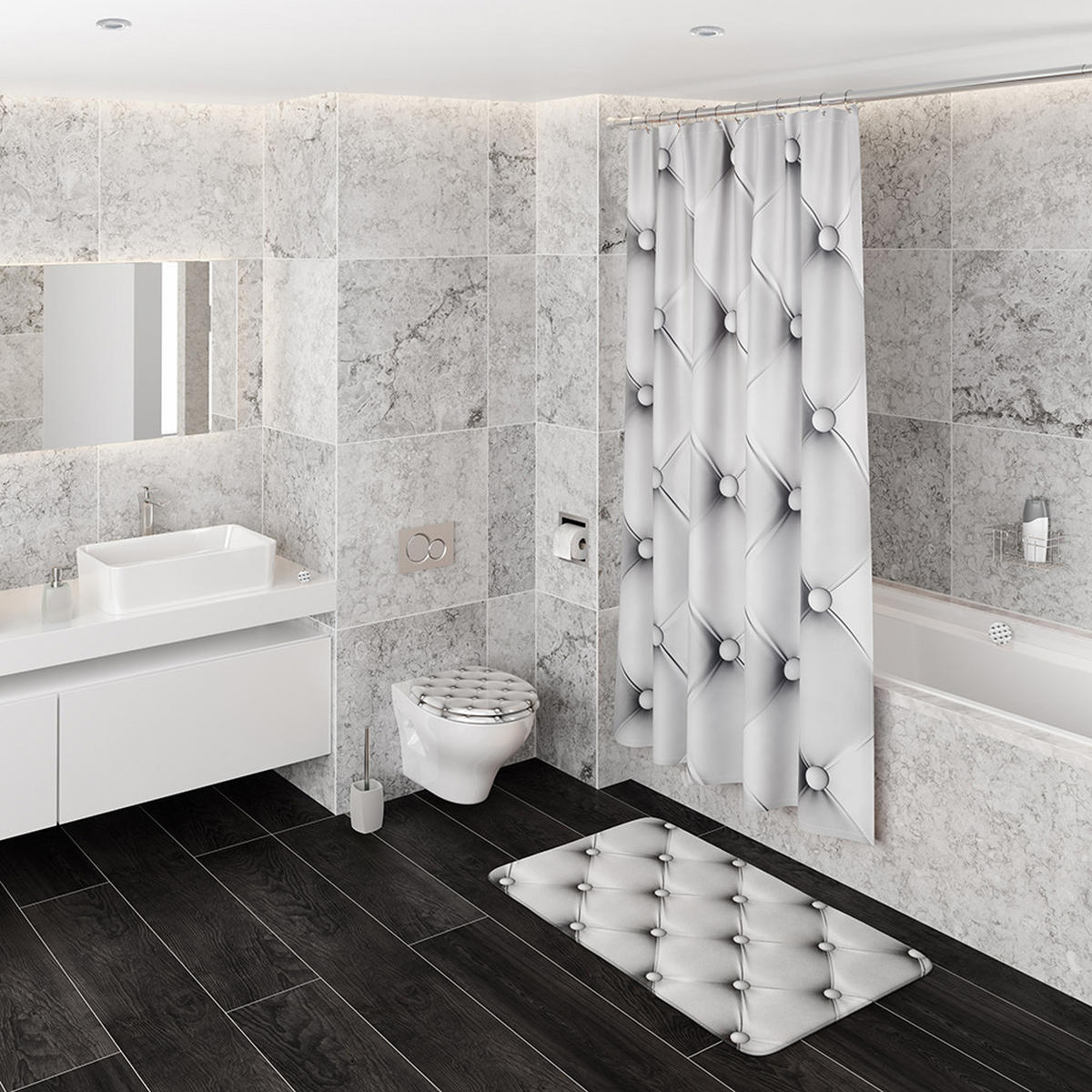 BADTEPPICH Comfort 70 x 110 cm - Grau, Textil (70/110cm) - Sanilo