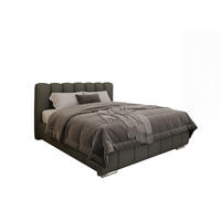 POLSTERBETT Zaira 160x200cm – Elegantes Polsterbett für modernen Wohnstil , ZONIERTE TASCHENFEDERN KOKOS (21cm), grau - Grau, Holz (160/200cm) - Panda Möbel