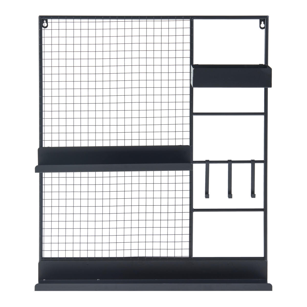 WANDGITTER Westre - Schwarz, Metall (60/70/11cm) - [en.casa]