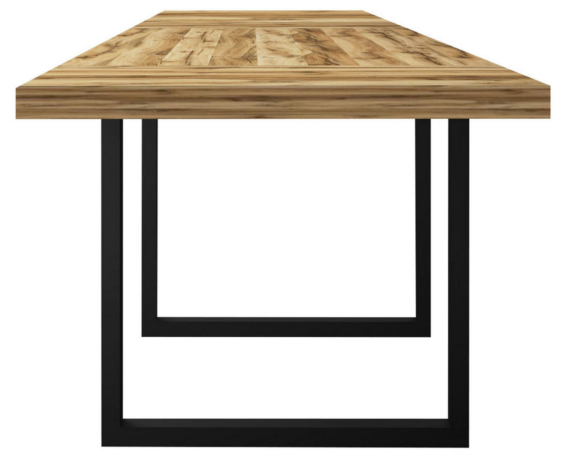 ESSTISCH Elgin 3 175-275x80x100 Holzwerkstoff Schwarz/Plankeneiche - Alteiche/Schwarz, Holzwerkstoff (175/100/80cm) - 58aufmkessel