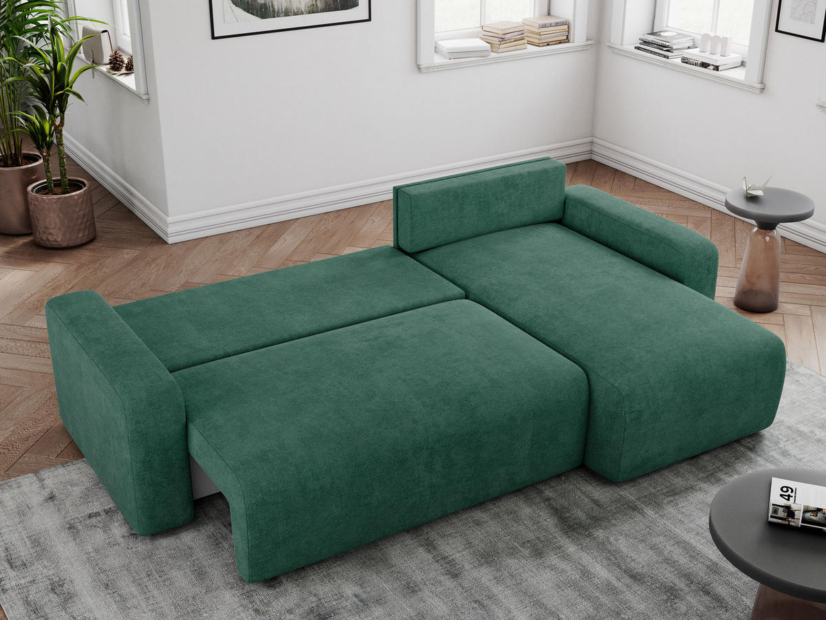 ECKSOFA ARGOS Grün Struktur - Schwarz/Grün, Kunststoff/Textil (245/150cm) - MKS