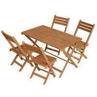 GARTENMÖBELSET Rimini 5-tlg 120x57,5 cm natur - Naturfarben, Holz - Juskys