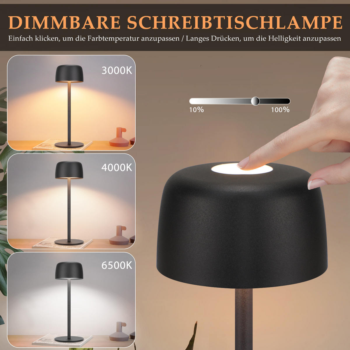 TISCHLAMPE Aquorinr 9/25/9 cm - Schwarz, Metall (9/9/25cm) - ZMH