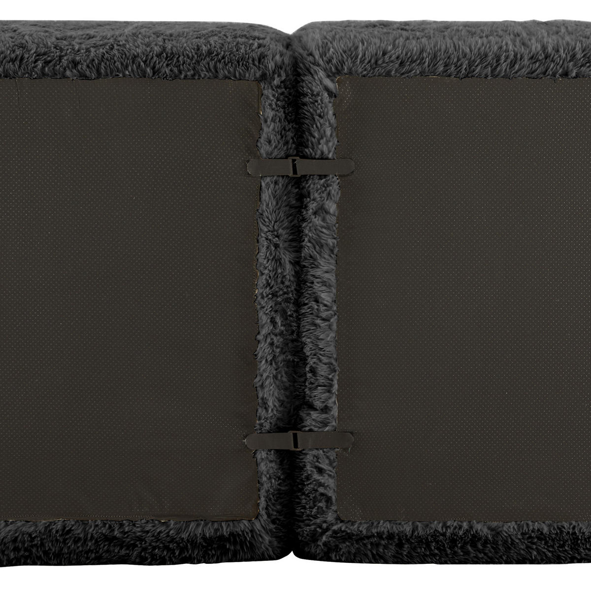 2-SITZER Sofa aus Plüsch in Schwarz mit modularem Design - Schwarz, Textil (104/73/204cm) - Modfu