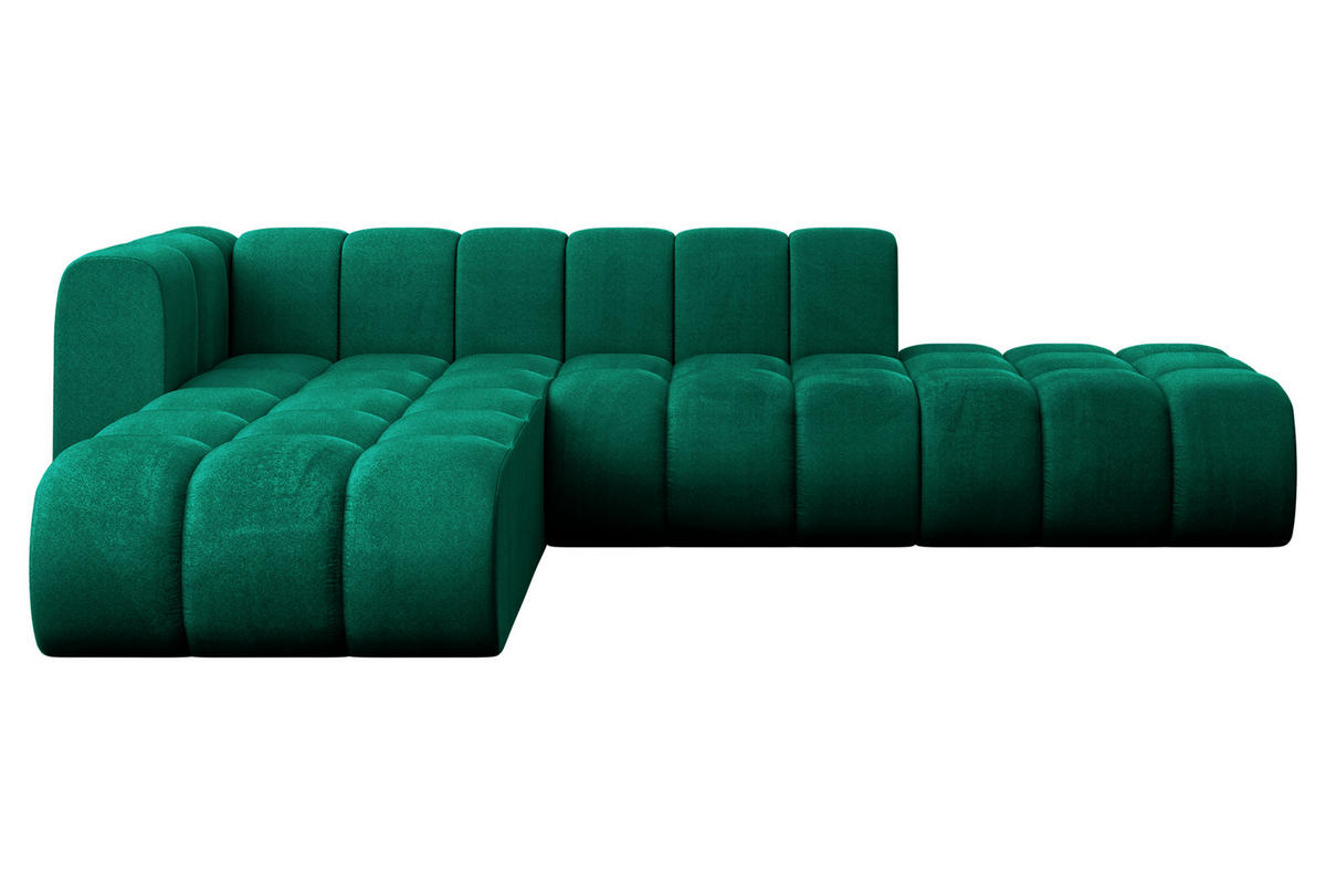 ECKSOFA modulares Sofa Zuvon-L1 - 296x177x70 cm Grün - Dunkelgrün, Holzwerkstoff/Textil (296/177cm) - ALTDECOR