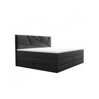 BOXSPRINGBETT VERDE LUX 200x200 cm, Bonell und Taschenmatratze, Topper 5 cm und Stauraum, Samtstoff, Dunkelgrau - Dunkelgrau, Holz/Kunststoff (200/200cm) - Trada