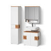 BADMÖBEL-SET Tanaro Weiß 3 Teile, mit Hochschrank - Weiß/Eiche Artisan, Holzwerkstoff (73/64/37cm) - Livinity®