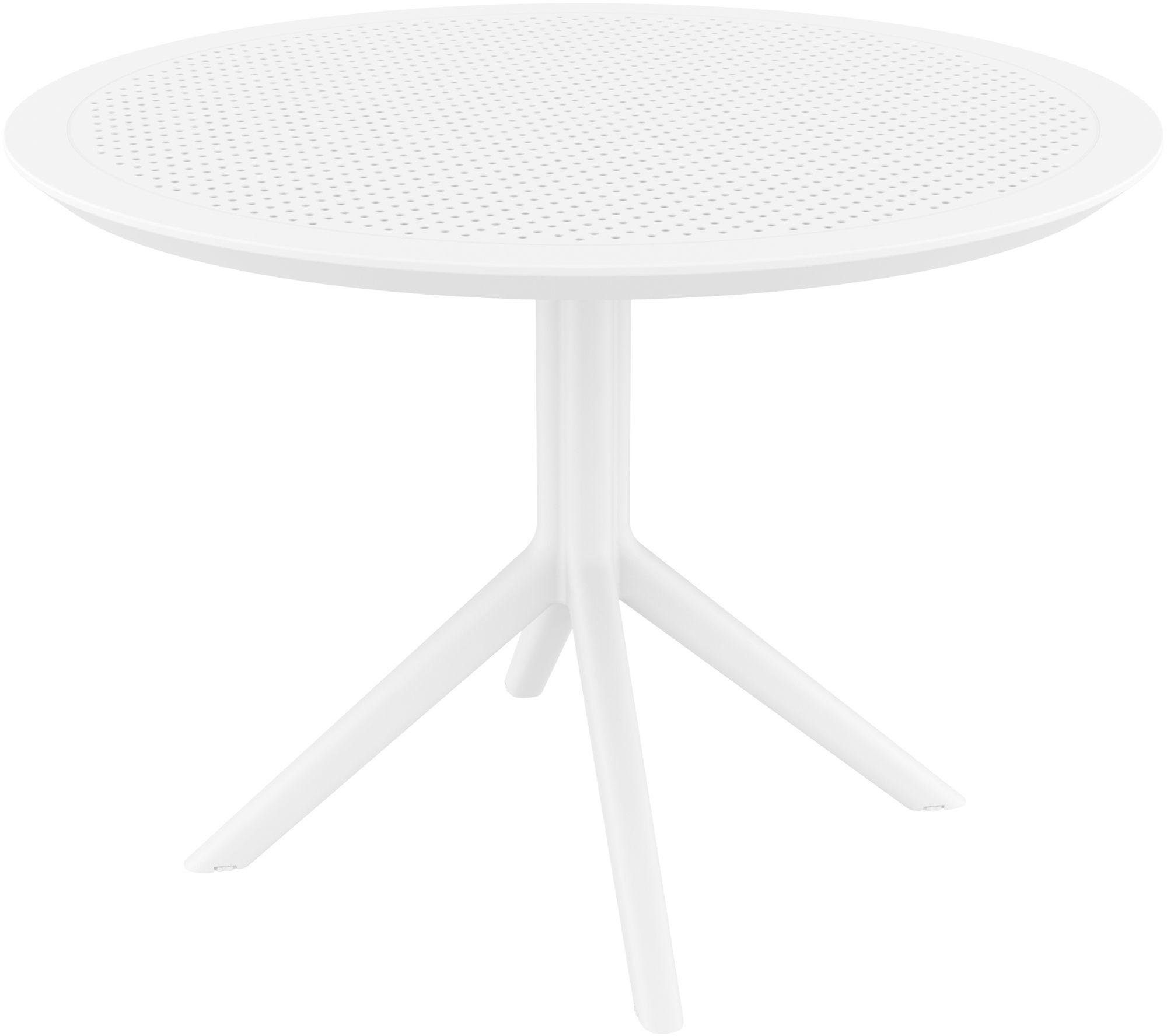 GARTENTISCH rund Ø105 cm Kunststoff Weiß - Weiß, Kunststoff (105/105/74cm) - CLP