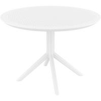 GARTENTISCH rund Ø105 cm Kunststoff Weiß - Weiß, Kunststoff (105/105/74cm) - CLP