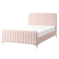BETT mit Lattenrost 120/200 cm Pastellrosa Lunan - Pink, Textil (120/200cm) - Beliani