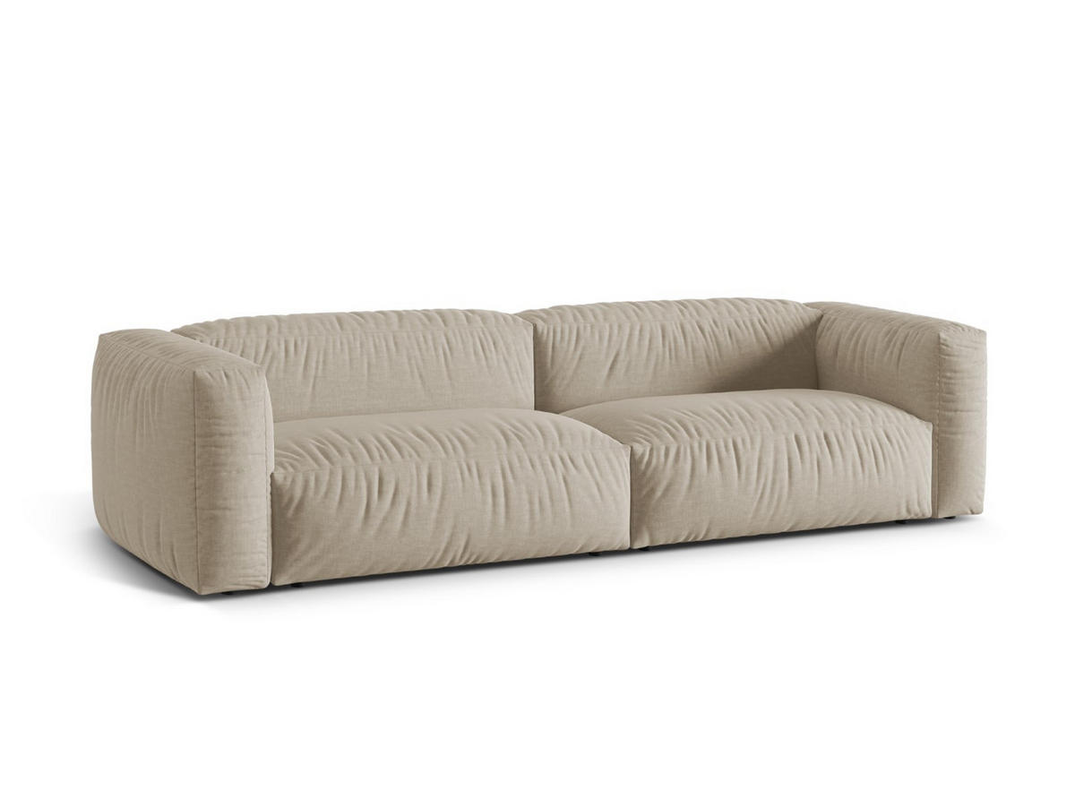 SOFA modular Martina aus strukturiertem Stoff leichtes beige 4 Sitzplätze - Creme, Textil (320/75/106cm) - Micadoni
