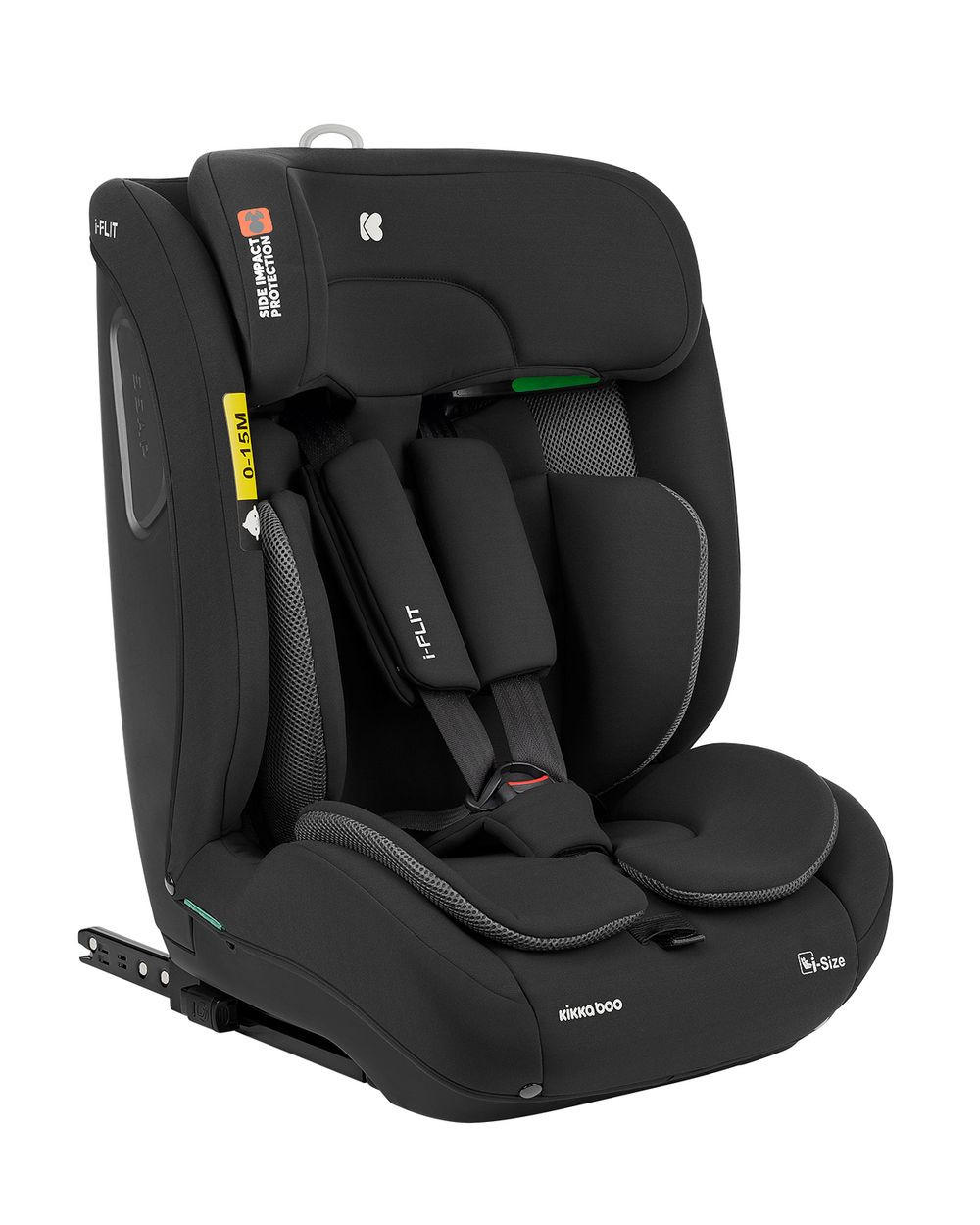 KINDERSITZ i-Flit i-Size schwarz (76-150cm) Isofix Kopfstütze verstellbar SPS - Schwarz, Kunststoff (44/62/45cm) - Kikka boo