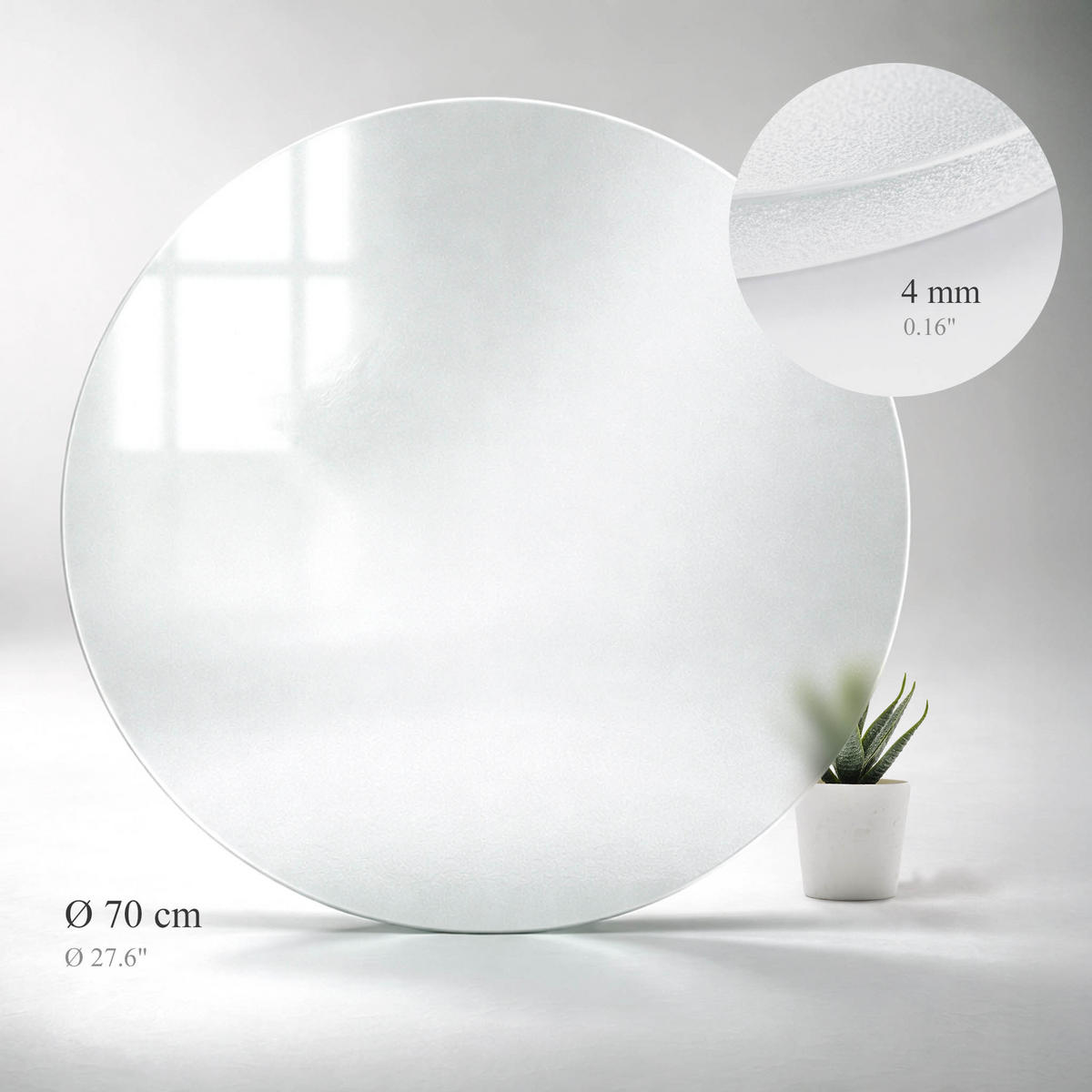 TISCHPLATTE Ø70 cm - Transparent, Glas (70/70/0.4cm) - Wallfluent