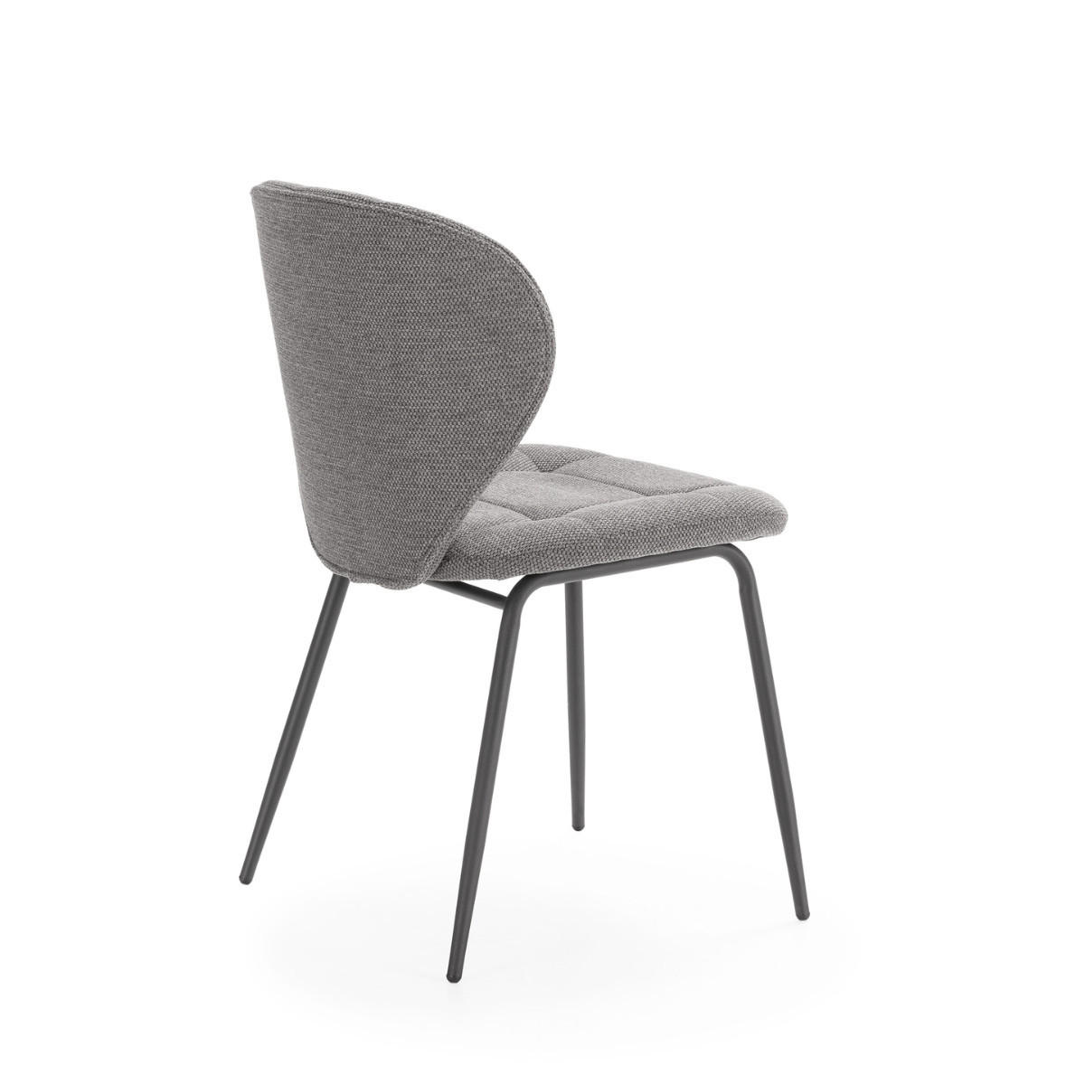 ESSZIMMERSTÜHLE STOFF METALLBEINE SCHWARZ 2er set 48,5/48/48,5 cm - Anthrazit, Textil (48.5/48/50cm) - Calicosy