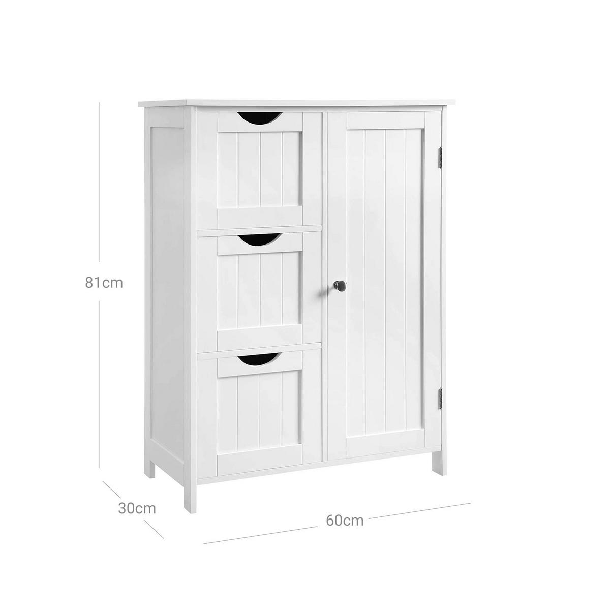 BADEZIMMERSCHRANK SIDEBOARD - Weiß, Holzwerkstoff (30/81/60cm) - Hansiro