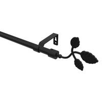 GARDINENSTANGE Olymp Alessia 600 cm (geteilt in 3 x 200 cm), 1-läufig (ohne Ringe), 16 mm Ø Schwarz - Schwarz, Metall (600cm) - INTERDECO