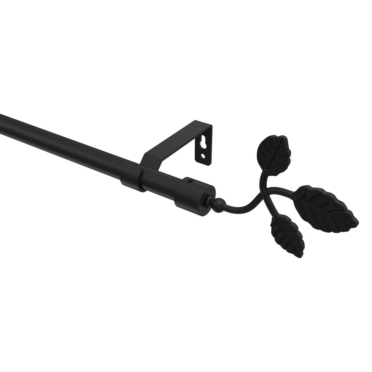 GARDINENSTANGE Olymp Alessia 600 cm (geteilt in 3 x 200 cm), 1-läufig (ohne Ringe), 16 mm Ø Schwarz - Schwarz, Metall (600cm) - INTERDECO